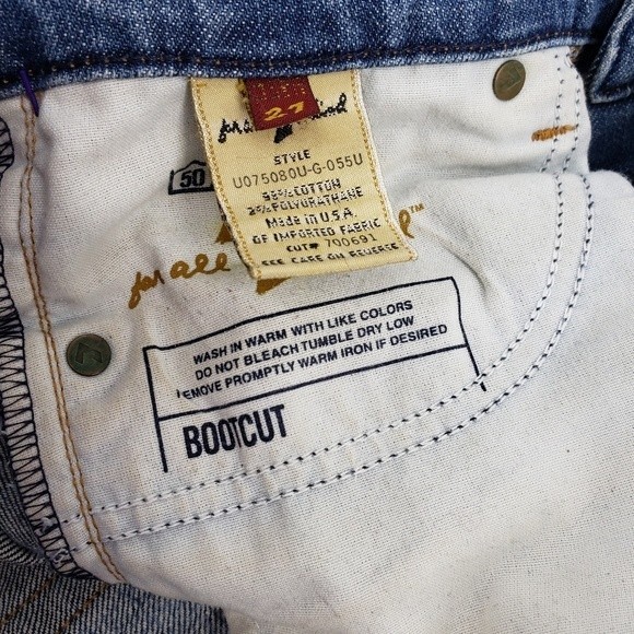 7 FAM | Distressed Denim Bootcut Jeans - Size 27 - Picture 5 of 6